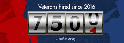 YesVets employers have hired more than 7,500 veterans since 2016 and continue to hire veterans.