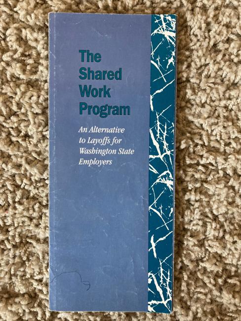 A photo of "The Shared Work Program" book