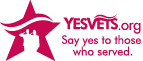 red horizontal Yes Vets logo for use on white background