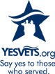 blue vertical Yes Vets logo for use on white background