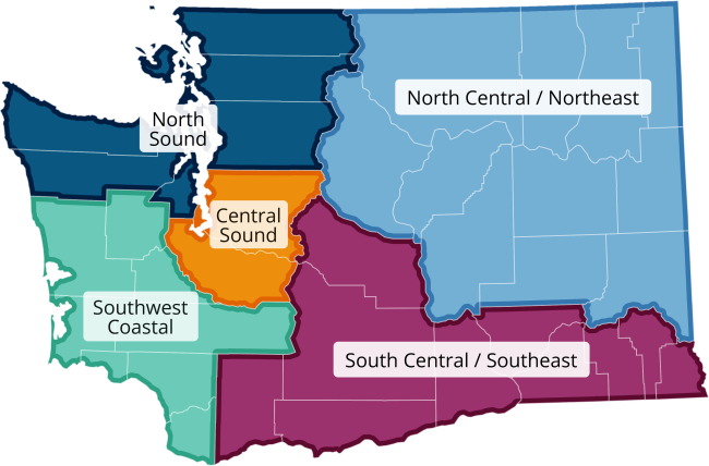 Washington Map of Economic Regions