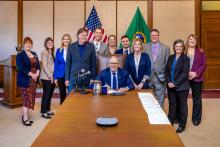 Photo of governor Inslee and staff