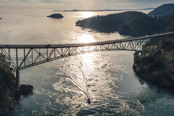 Panorama of Deception Pass Bridge, Washington