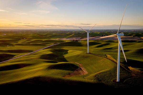 Wind Farm Turbines in Palouse, Washington State