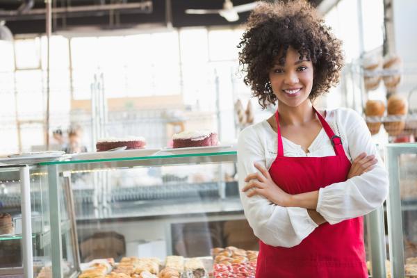 African-American female bakery worker